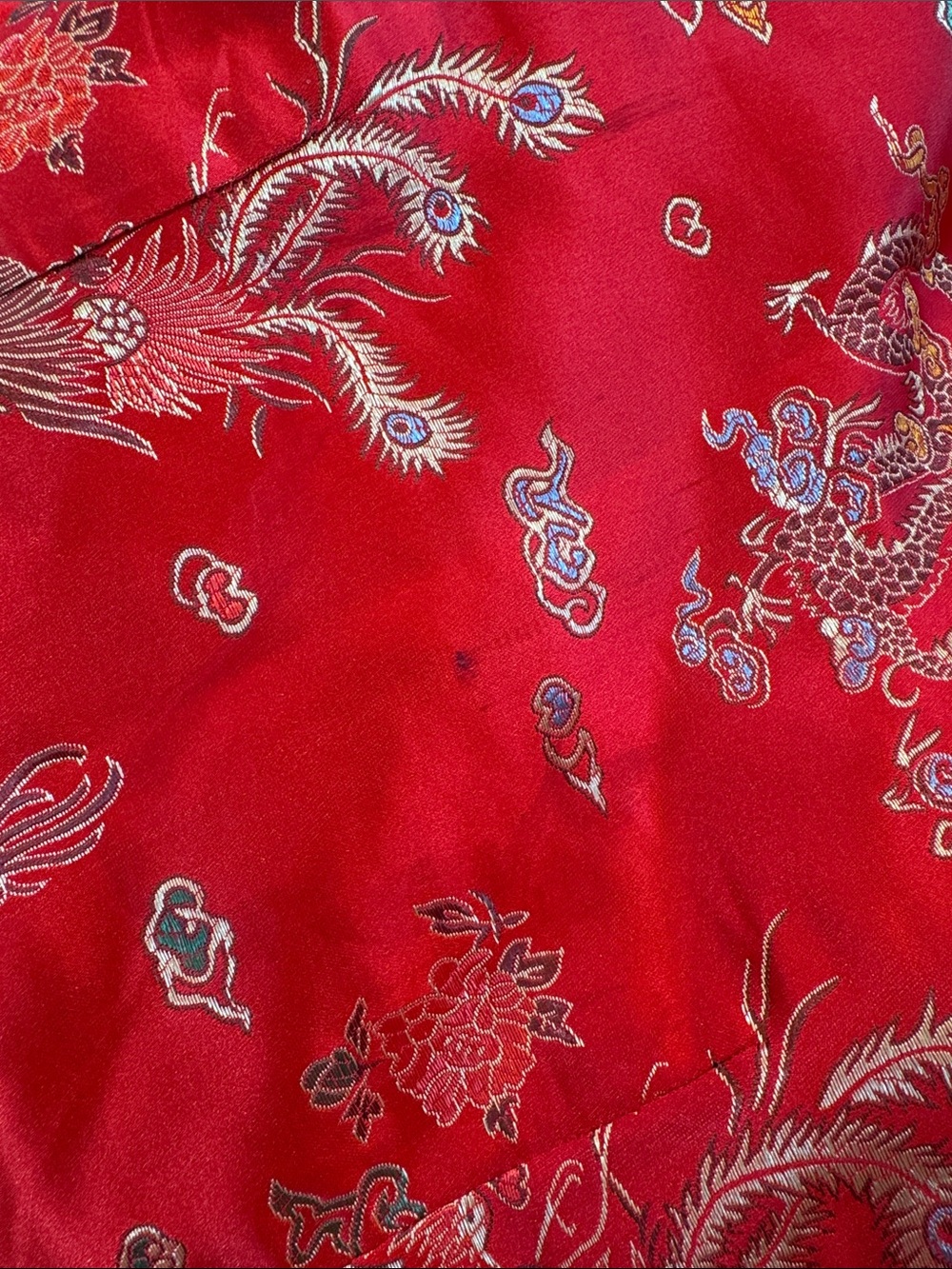 Classic Red Floral Brocade Cheongsam Dress - Picture 10 of 10